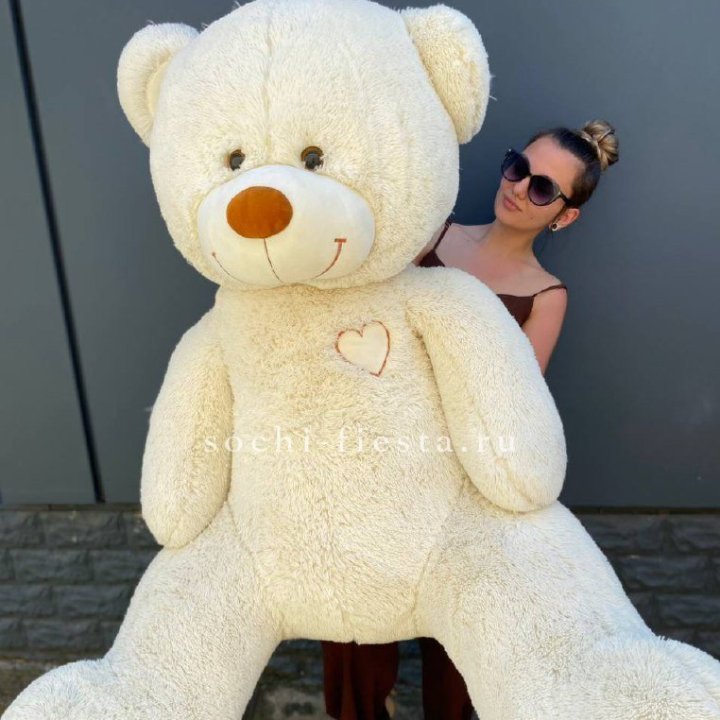 Белый плюшевый мишка большой в Чебоксарах