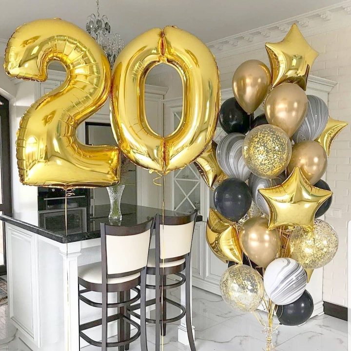 Фольгированный шар Золотая Цифра в Чебоксарах