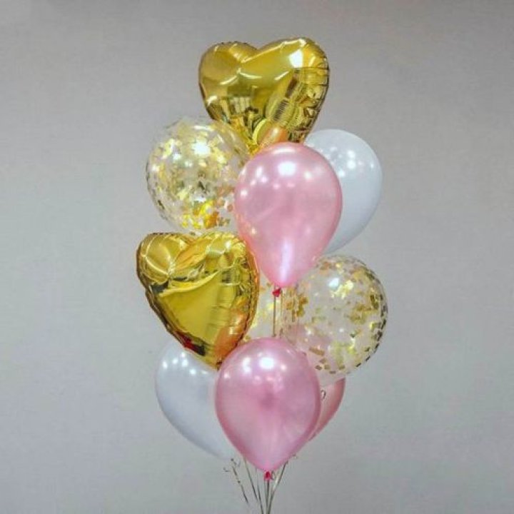 Облако шаров "Рози голд" в Чебоксарах