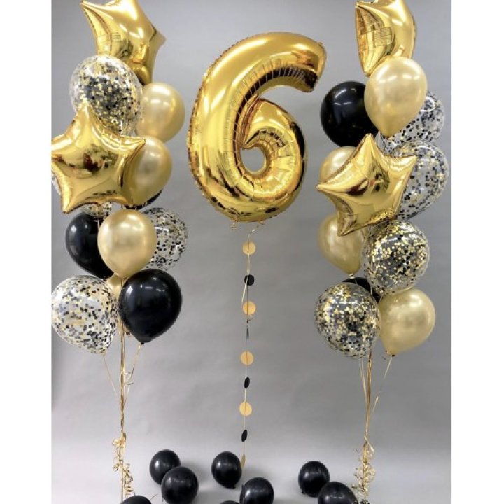 Цифра с фонтанами шаров  в Чебоксарах