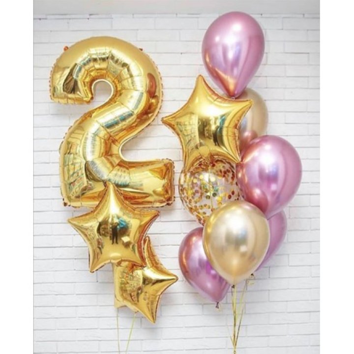 Цифра с фонтанами шаров  в Чебоксарах