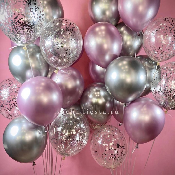 Фонтан шаров "Сильвер пинк" в Чебоксарах