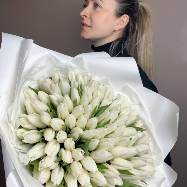 101 белый тюльпан №2 в Чебоксарах