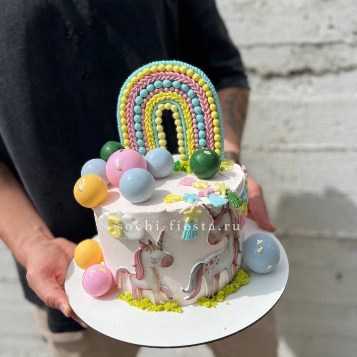 Торт "Радуга с единорогом" в Чебоксарах