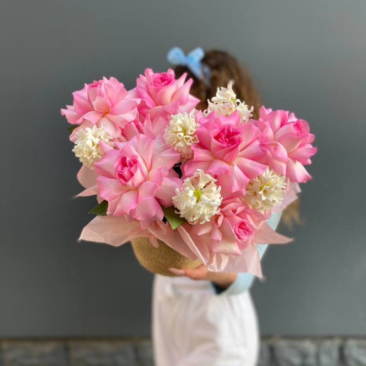 Дуо розы и гиацинты в Чебоксарах