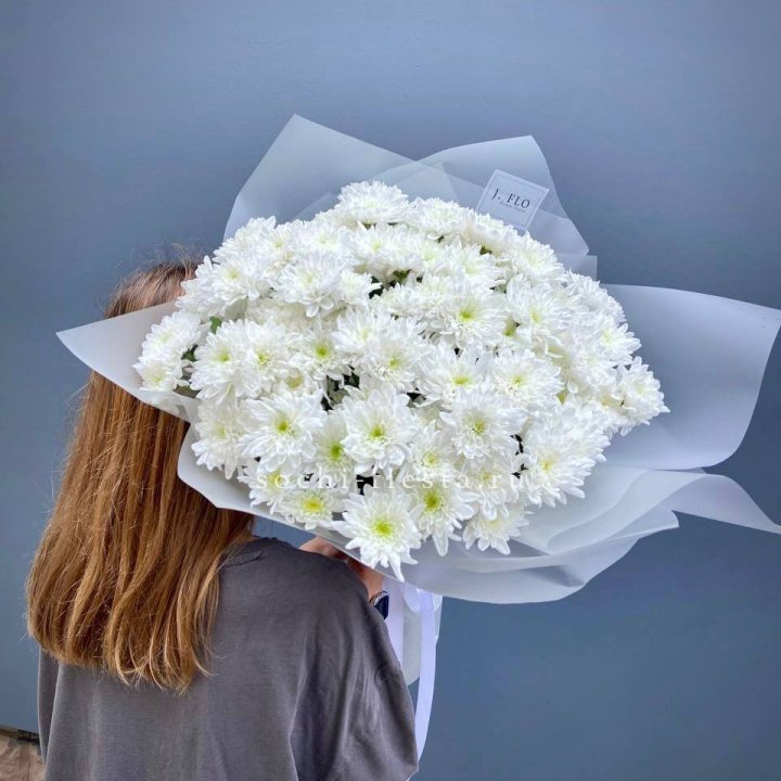 Букет хризантем "Белая снежинка" в Чебоксарах