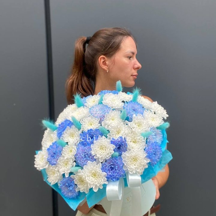  Коробочка  хризантем и лагуруса в Чебоксарах