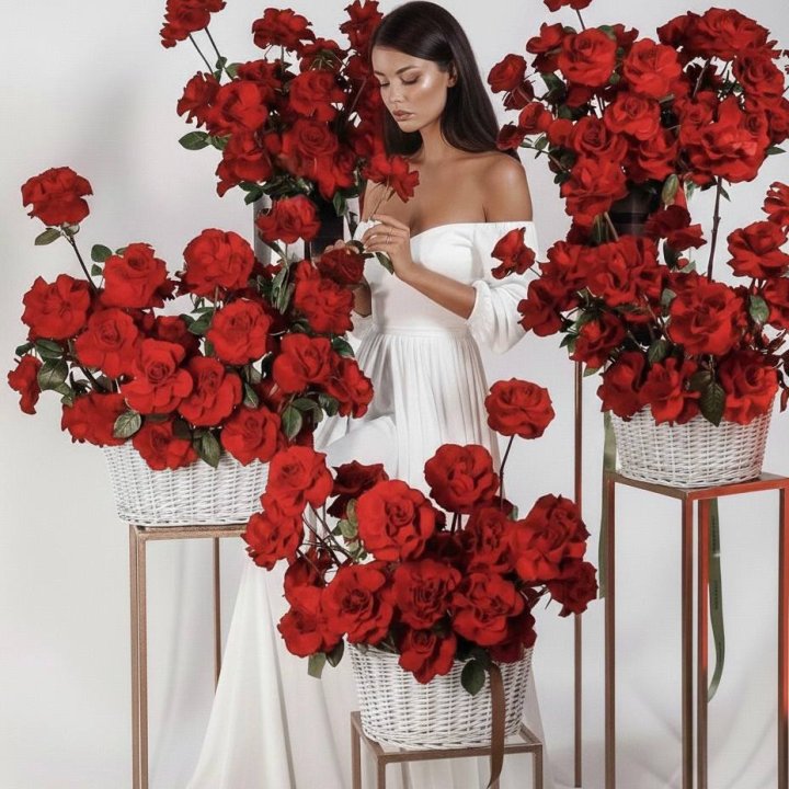 Сет из красных французских роз в Чебоксарах