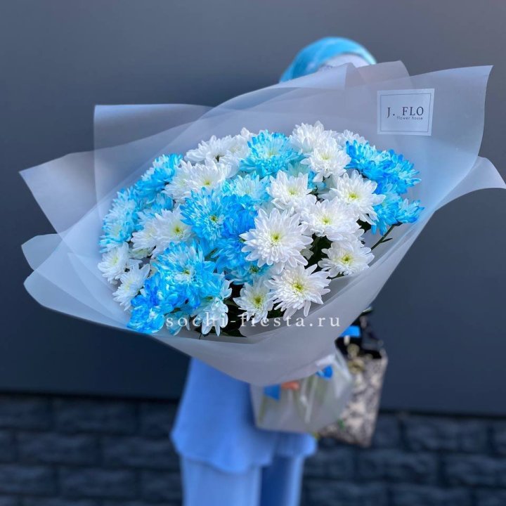 Букет хризантем "Голубая снежинка" в Чебоксарах