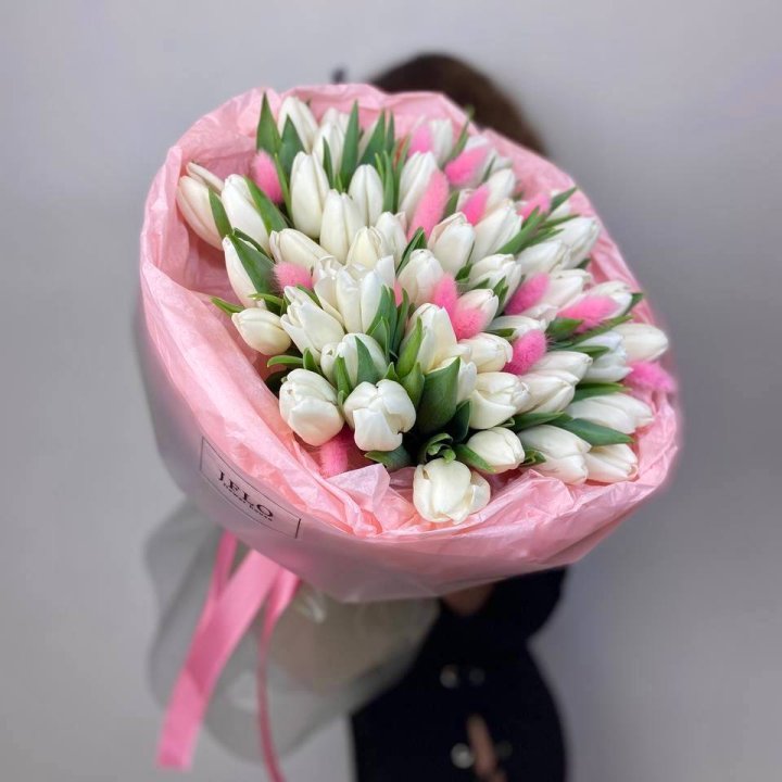 51 белый тюльпан "Рози" в Чебоксарах