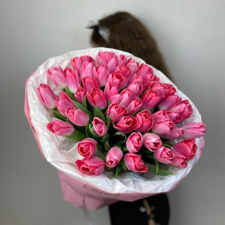 51 розовый тюльпан "Рози" в Чебоксарах