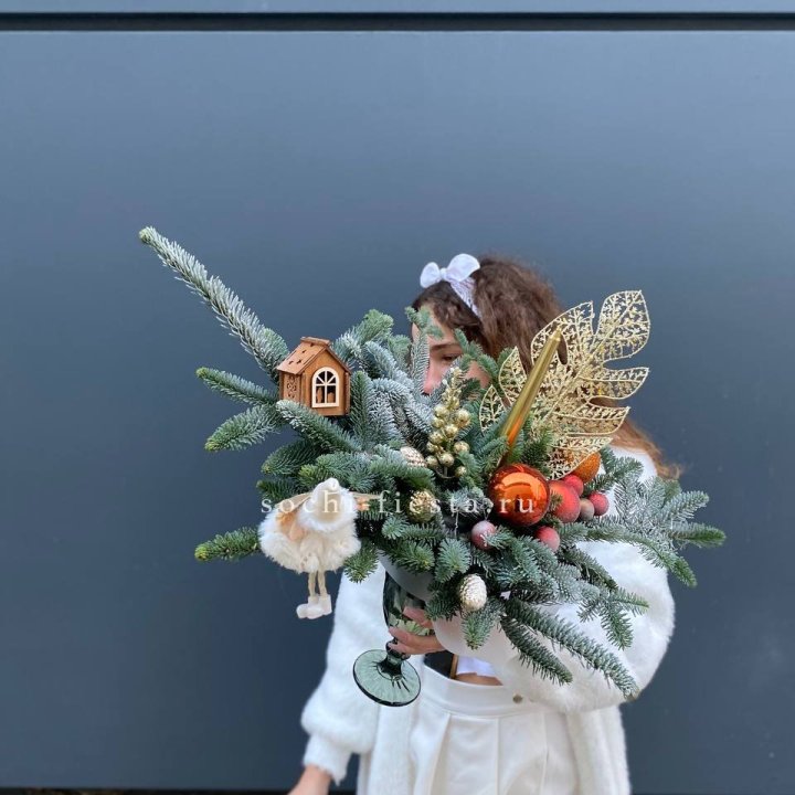 Композиция в бокале огненная  в Чебоксарах