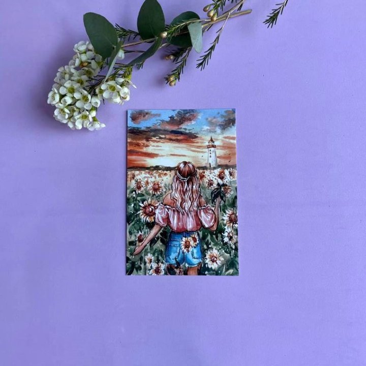 Открытка к букету "Подсолнух" в Чебоксарах