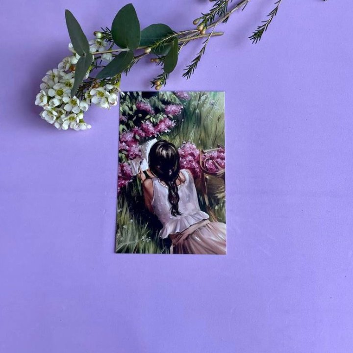 Открытка к букету "Среди пионов" в Чебоксарах