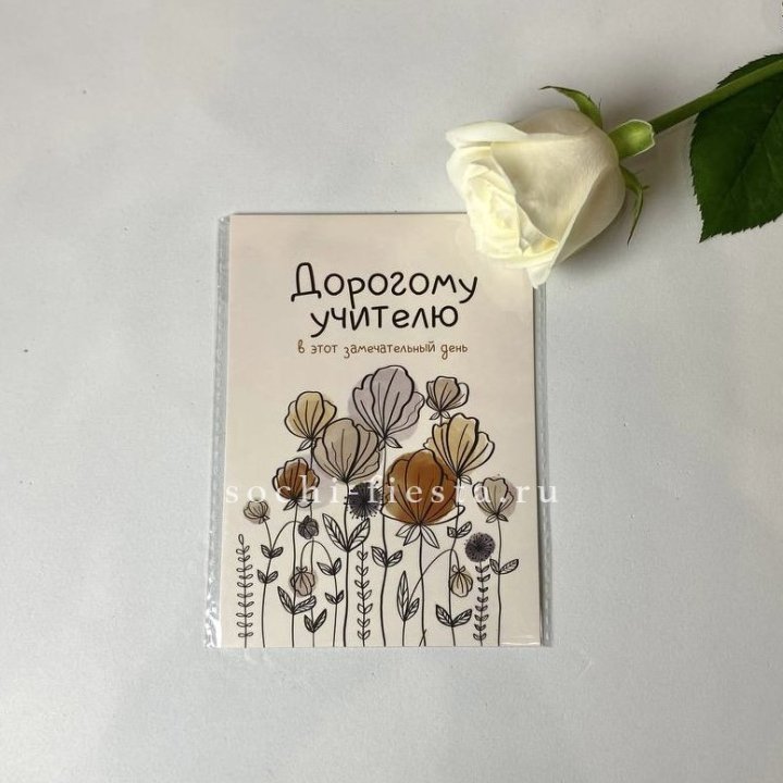 Открытка к букету "Дорогому учителю" в Чебоксарах