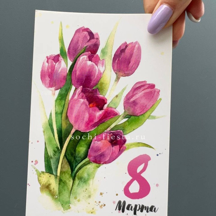 Открытка к букету "8 марта!" в Чебоксарах