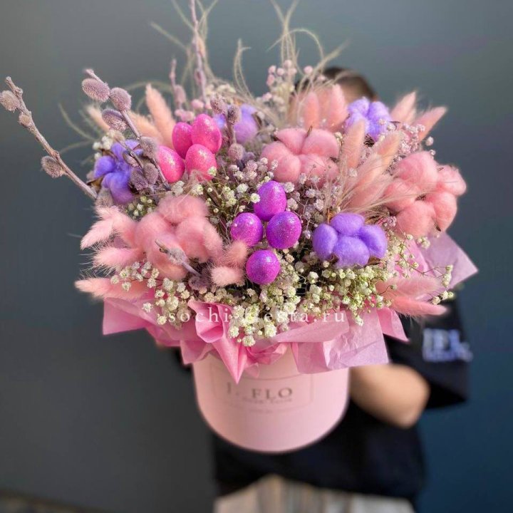 Сухоцветы в коробке  в Чебоксарах