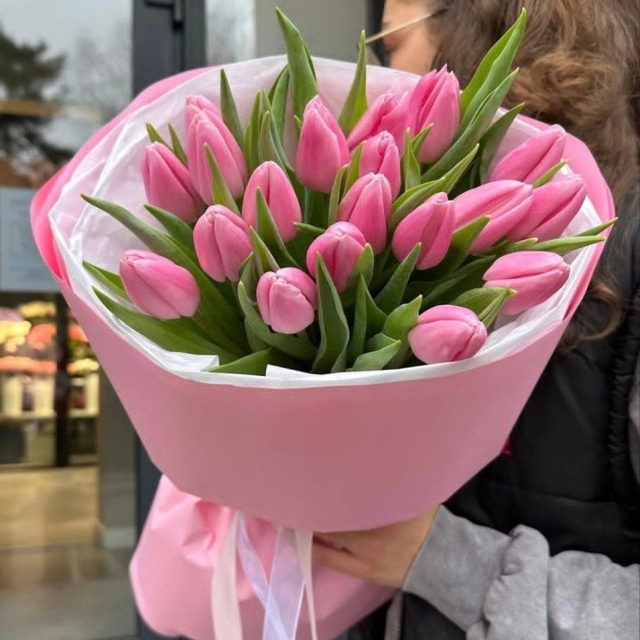  19 розовых тюльпанов в Чебоксарах