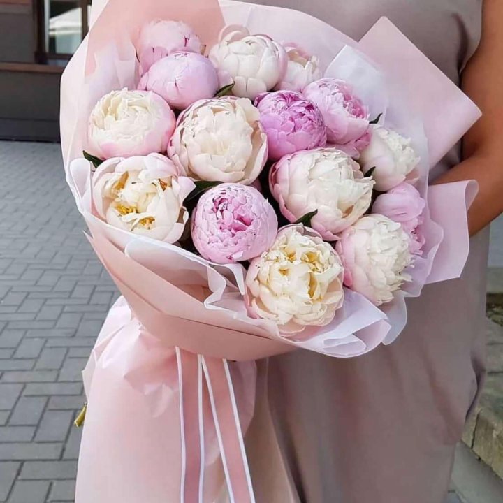 Букет пионов "Маршмелоу" в Чебоксарах