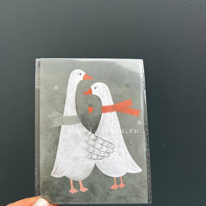 Открытка к букету "Гуси” в Чебоксарах