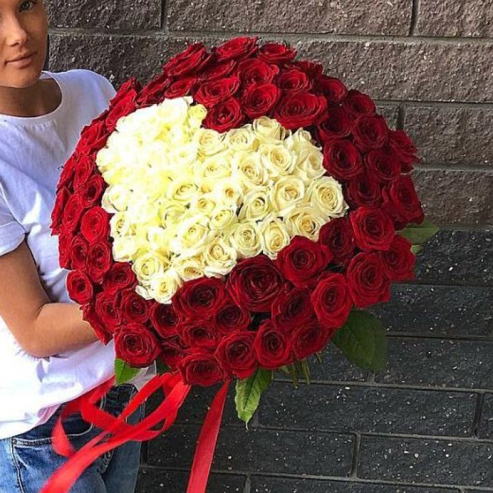 101 роза "Сердце" в Чебоксарах
