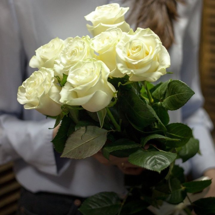 7 белых роз в Чебоксарах