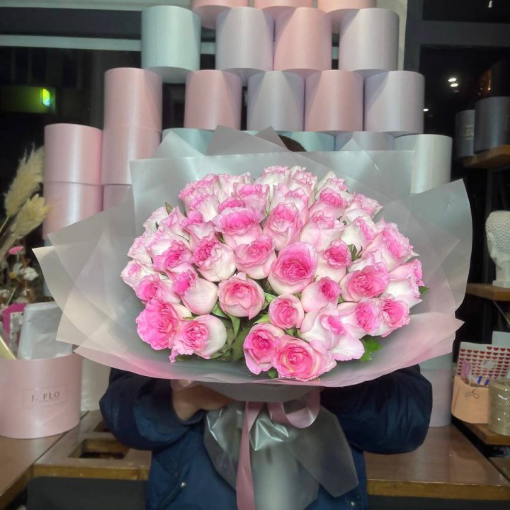  51 розовых роз в Чебоксарах