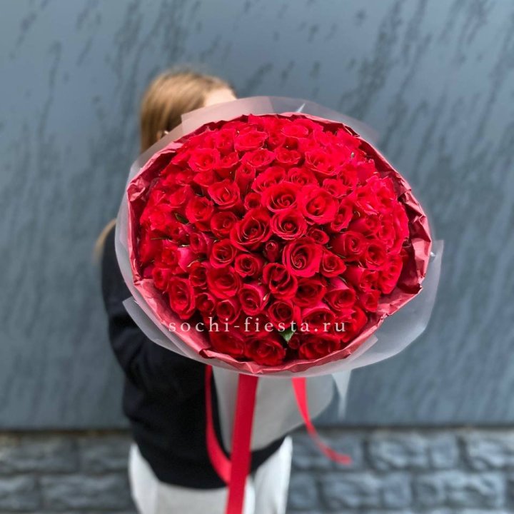 101  красная кенийская роза  в Чебоксарах