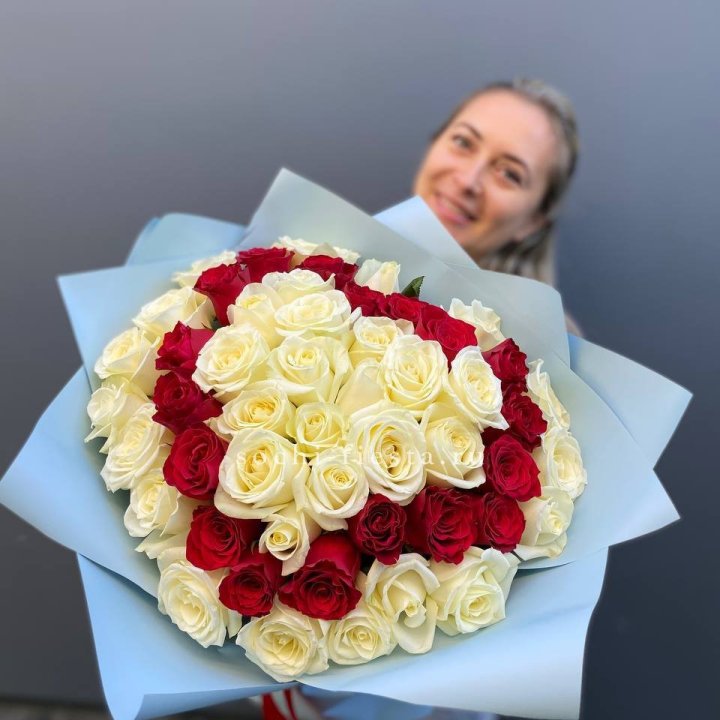 51 роза "Сердце" в Чебоксарах