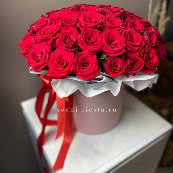 Красные розы 51шт  в коробке в Чебоксарах