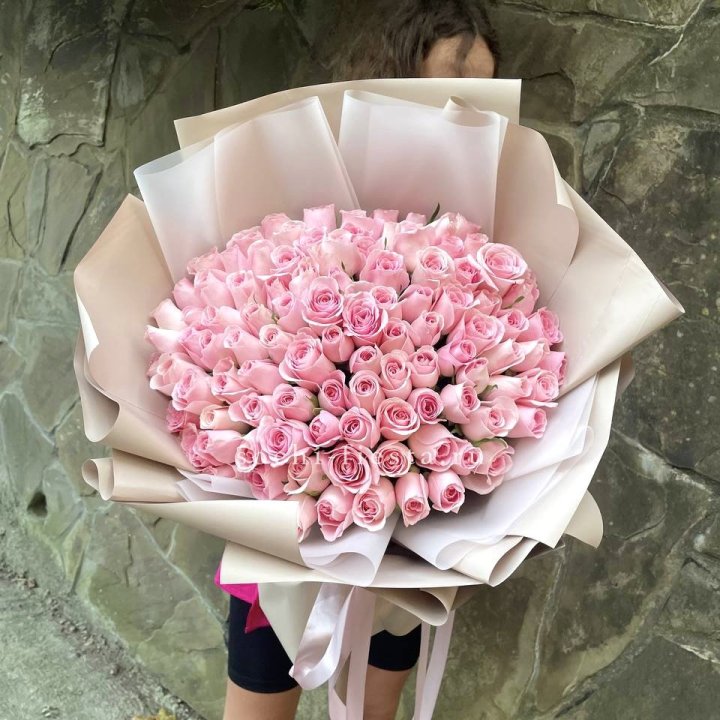 101 нежно-розовая роза Каролина  в Чебоксарах