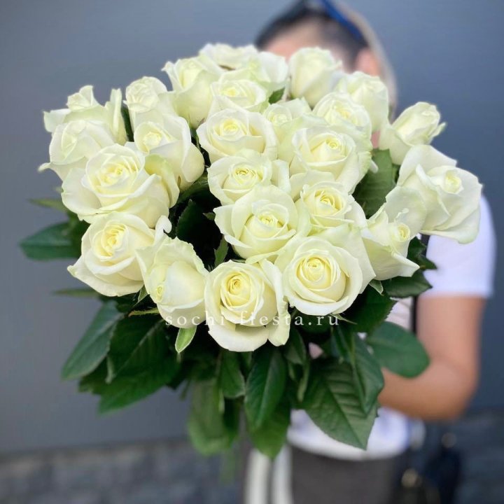 Голландские розы белые 25 в Чебоксарах