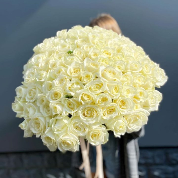 Букет  из 101 белой розы  в Чебоксарах