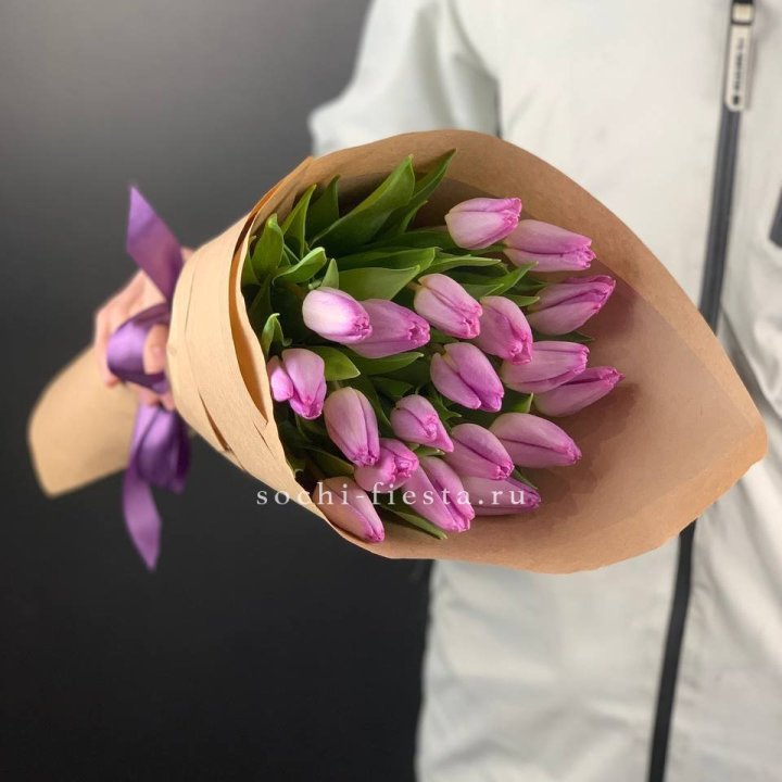 19 розовых  тюльпанов в Чебоксарах
