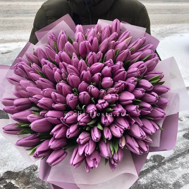 101 сиреневый тюльпан в Чебоксарах