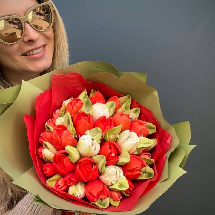 Зефирный букет из тюльпанов в Чебоксарах